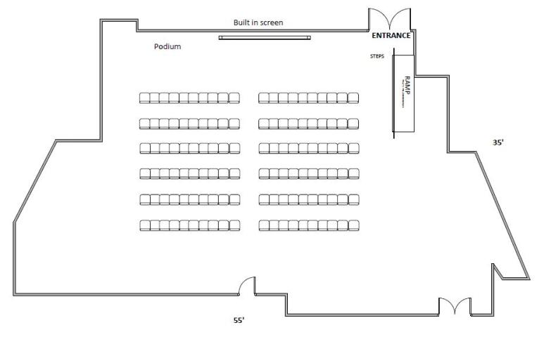 Rows with chairs setup diagram